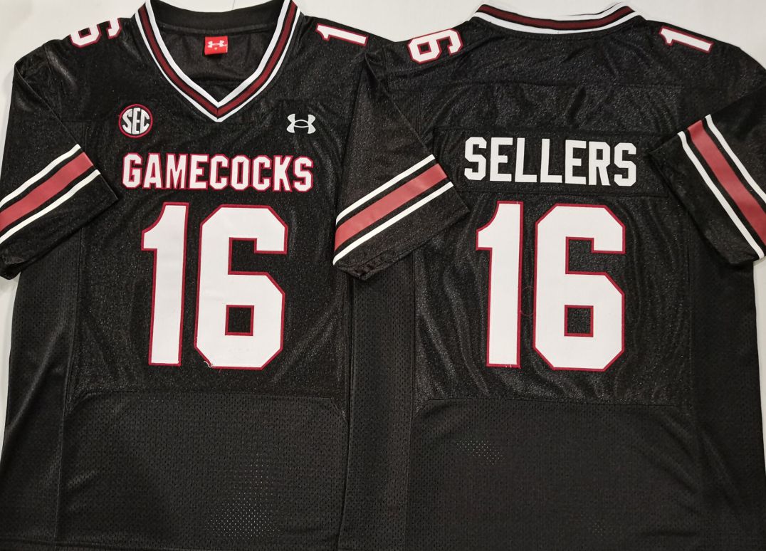 Men South Carolina Gamecocks #16 Sellers Black Elite 2025 NCAA Jersey